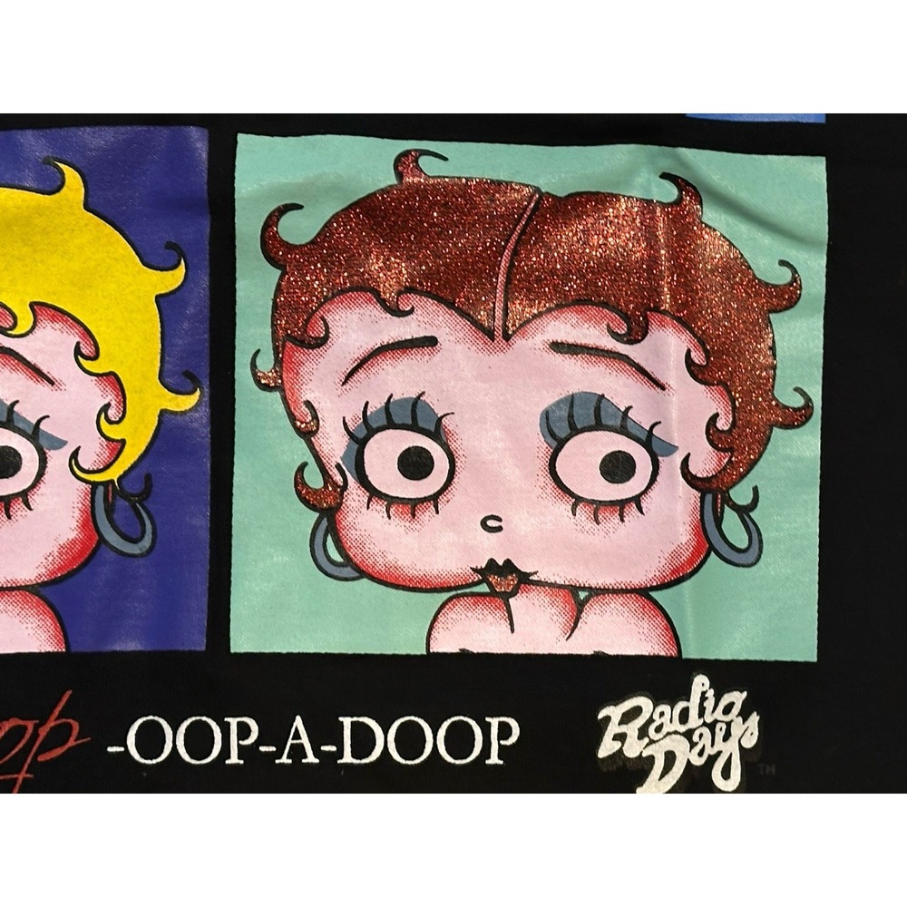 NWT Vintage 80's Radio Days BETTY BOOP Women's Baby Raw Hem‎ Crop Tee Shirt  M/L - Picture 4 of 5